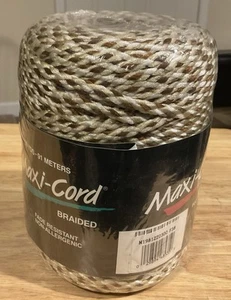 Maxi-Cord 6mm 100yds Braided Polypropylene Cord Brown & White #36684 NOS Sealed - Picture 1 of 1