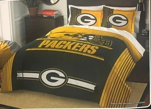 NFL Green Bay Packers Full/Queen Comforter & Pillowcase Bedding 3 Piece Set - Picture 1 of 3