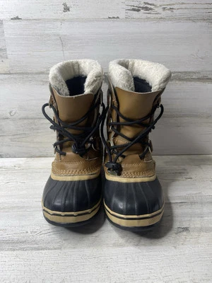 Sorel Yoot коричневый водонепроницаемый зимние кожаные ботинки NY 1880-259 молодежный размер: 2 EUC! - Изображение 1 из 4