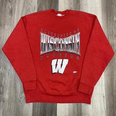 Sudadera de Colección Años 90 Wisconsin Badgers Logo Grande Salem Ropa Deportiva Hecha en EE. UU. Talla XL Foto 1 de 3