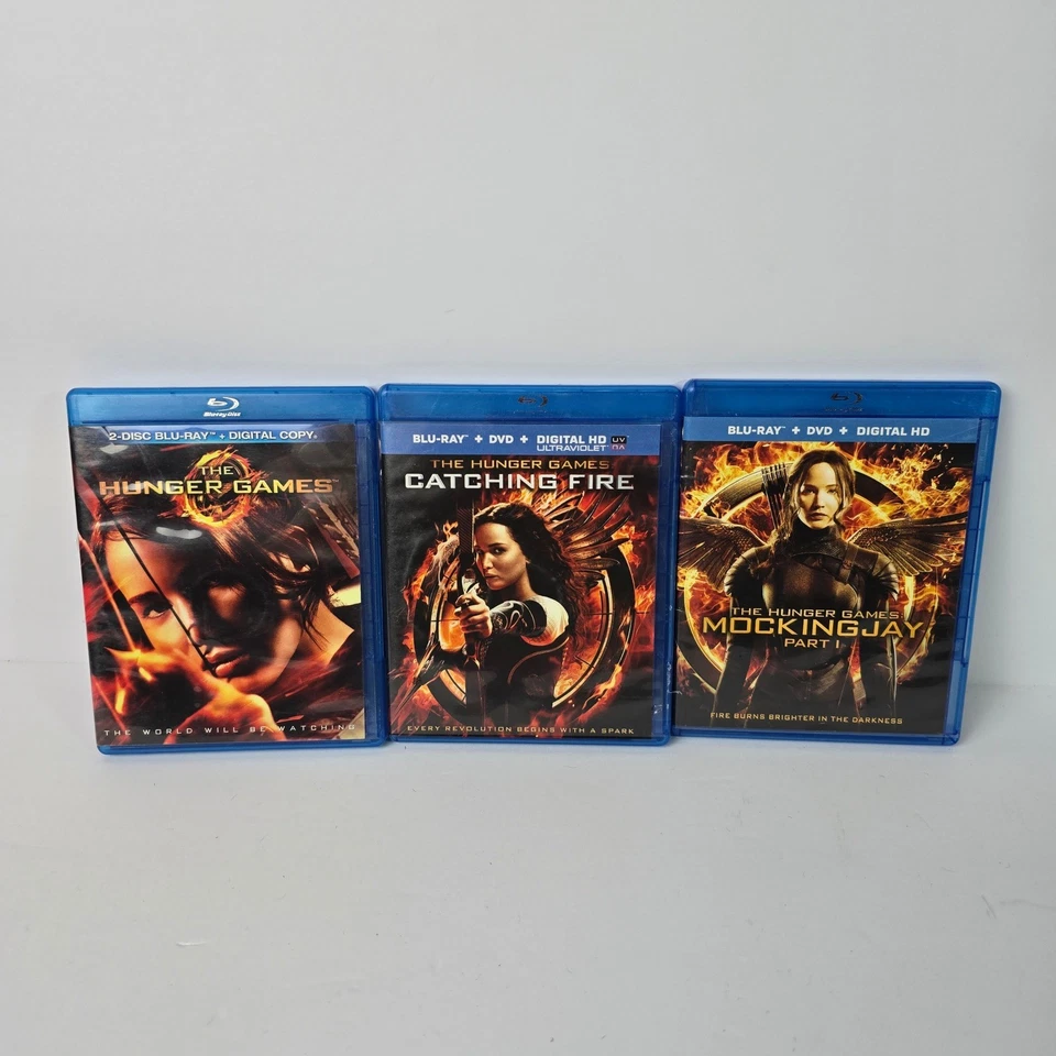 The Hunger Games Blu-ray DVD Digital Copy Trilogy Set Catching Fire Mockingjay - Image 1 of 4