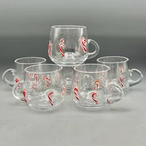 Vintage Artland Zuckerstange Sammlung Bowle Becher mundgeblasen Glas 6er Set - Bild 1 von 7