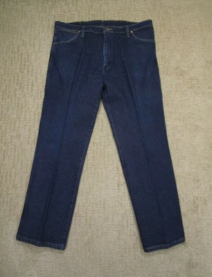 Pantalones de mezclilla Wrangler para hombre 38x30 azul corte vaquero corte bootcut pantalones occidentales lavado oscuro elástico Foto 1 de 4