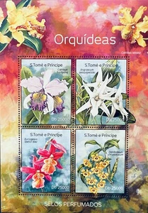 ST THOMAS & PRINCE ISLANDS ORCHIDS STAMPS 2014 MNH FLORA FLOWERS NATURE PLANT - Picture 1 of 1