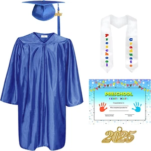 Preschool&Kindergarten Graduation Cap and Gown Stole Set with 2025 Tassel and Ce - Picture 1 of 12