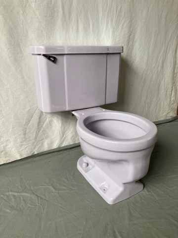 Vtg Mid Century Deco Lilac Lavender Porcelain Toilet Case Old Bathroom 175-22E Cover