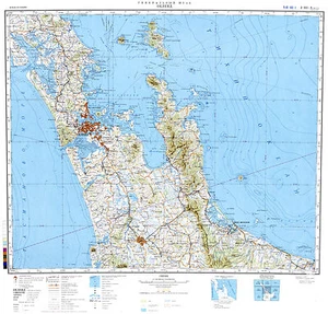 Russische sowjetische Militär topographische Karten - AUCKLAND (Neuseeland), hrsg. 1978, REPRINT - Bild 1 von 3