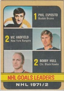 NHL GOALS LEADERS: 1972-73 TOPPS VINTAGE HOCKEY CARD # 61