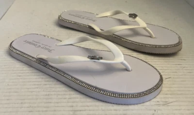 Chanclas Juicy Couture para mujer grandes 36 37 blancas estrás corona brillante encanto Foto 1 de 4
