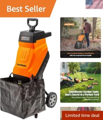 15-Amp Tragbarer Holzhäcksler Schredder mit Schubpaddel - Perfekt für Gartenarbeit - Bild 1 von 4