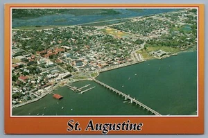 1980's AERIAL VIEW ST. AUGUSTINE FLORIDA FL postcard DX - Picture 1 of 2
