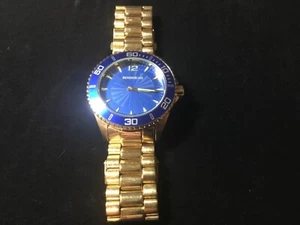 Rousseau 9445 Men's Suter Luminous Indices Blue Dial/Bezel Yellow Gold Watch - Picture 1 of 7
