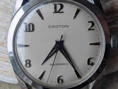 Vintage 1960's Croton Aquamatic w/All SS Midsize Case,ETA 2451 Mvmt,RUNS FAST - Image 1 of 4