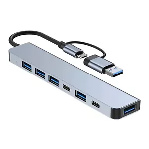 USB Hub 3.0 - 7 in 1 USB C Hub Multiport Adapter Type-C Docking Station Adaptor - Picture 1 of 7