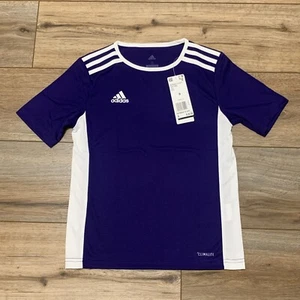 Adidas Youth Entrada 18 Sport Jersey SZ Small Soccer Purple/White Climalite - Picture 1 of 9