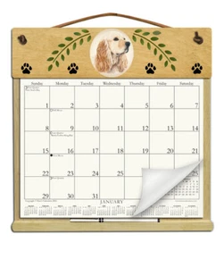 FAWN COCKER SPANIEL CALENDAR HOLDER - REFILLABLE EVERY YEAR! - Picture 1 of 1