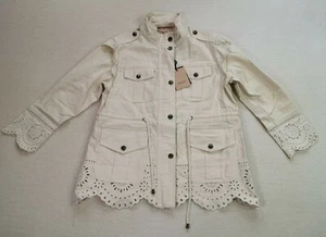 Twin Set Women's Ivory Canvas Scalloped Jacket Size 44 UK 12 New With Tags - Picture 1 of 8