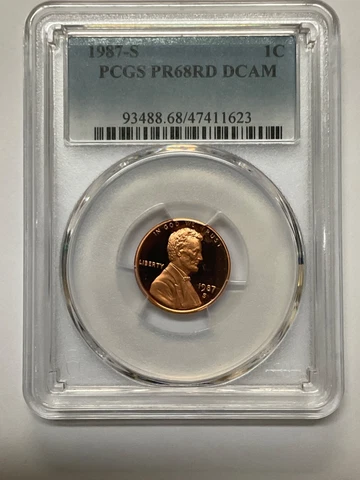 1987 S LINCOLN CENT 1C PCGS PR68RD DCAM Cover
