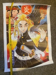 Demon Slayer Rengoku Canvas Wall Scroll Poster 19.5h x 13.5w - Bild 1 von 3