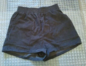 Unlabeled Girls Tag Says Large Pocket Gray Cords Stretch Waist 2 1/2" Inseam UGS - Picture 1 of 5
