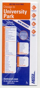 Horario eléctrico Metra de Chicago a University Park 2018 - Imagen 1 de 1