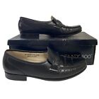 Botany 500 Shoes Loafers Mens 9.5M Black Leather Slip On with Box