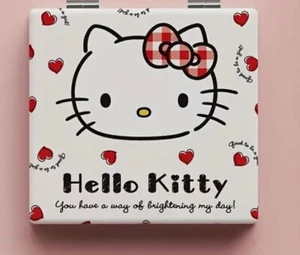 HELLO KITTY YOU HAVE A WAY OF BRIGHTENING MY DAY! COMPACT MIRROR -RED & WHITE - Picture 1 of 1