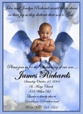 Invitaciones personalizadas de bautizo, bautizo, primera comunión Foto 1 de 4