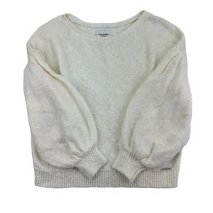 Abercrombie & Fitch Strickpullover Pullover Elfenbein Ballonärmel Damen Gr. XL - Bild 1 von 9
