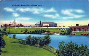 Postal del Aeropuerto Municipal Des Moines Iowa 64933 sin publicar - Imagen 1 de 2