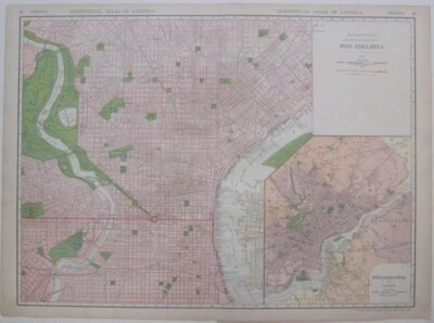 Original 1913 Large-Format Streetcar Map PHILADELPHIA Coal Docks Ferry Slips RRs - Image 1 of 4