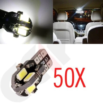 50 piezas T10 168 194 8-SMD 5730 Canbus libre de errores para mapa interior bombilla blanca Foto 1 de 4