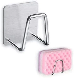 2PCS Sponge Holder for Kitchen Sink - Brushed Stainless Steel Sponge Caddy with - Picture 1 of 12