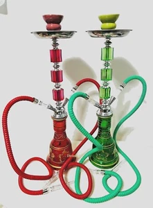Caja de regalo de 2 pipas shish-a hookah 20" con cortadora de carbón y clavija - Imagen 1 de 4