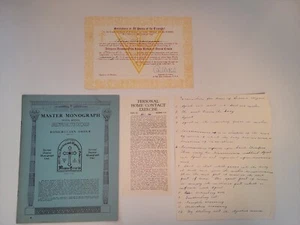 ROSIECRUCIAN ORDER MASTER MONOGRAPH TEMPLE SECOND DEGREE RARE CERTIFICATION 1953 - Picture 1 of 12