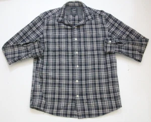 Large Grayers Blue Beige Cotton Flannel 2 Pkt Shirt Button Up Long Sleeve 1-735 - Picture 1 of 5