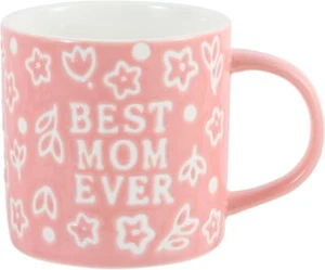 Mothers Day Gifts - Best Mom Ever Mug Gifts for Mom - Floral Embossed Pattern Ce - Picture 1 of 7