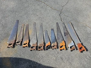 K372 - LOTE DE SIERRA DE MANO ANTIGUA VINTAGE - 10 sierras de mano - TODAS DISSTON - Nº 7, etc - Imagen 1 de 22