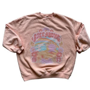 Girls Small Billabong Sweatshirt Peach Flowers Rainbow  - Picture 1 of 5