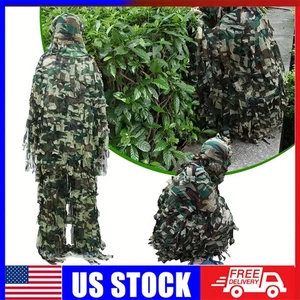 Hunting Bionic Camo Poncho Ghillie Suit Sniper Birdwatch Clothing Cape Cloak 3D - Picture 1 of 10