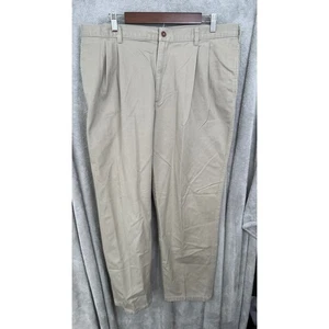 Farah Mens Pleated Front Khaki Pants 38x32 Cotton Blend Casual Trousers - Picture 1 of 7