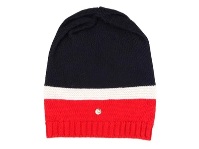 Armani Jeans Damen Winter Mütze Beanie Cap Hut Wolle & Polyacrylic Blau Rot - Bild 1 von 3