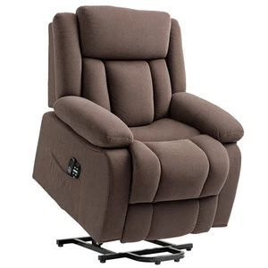 HOMCOM Power Lift Recliner Chair with Massage and Heat, for Elderly, Brown - Picture 1 of 11