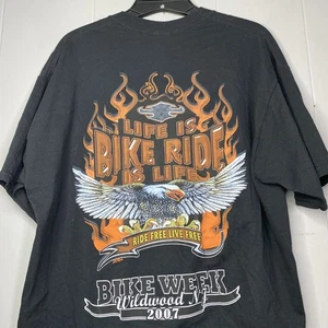 Vtg Wildwood New Jersey Bike Week T Shirt 2007 Motorcycle Biker Fade L 22x29  - Picture 1 of 7