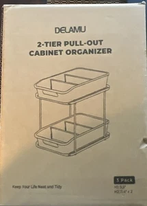 Organizador de gabinete Delamu transparente debajo del fregadero de 2 niveles - Almacenamiento extraíble - Juego de 3 - Imagen 1 de 5