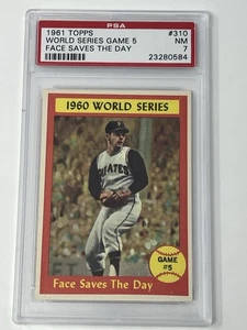 1961 Topps Baseball #310 World Series gioco 5 volti salva il giorno PSA 7 NM - Foto 1 di 3