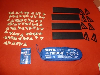 Super Tridom Weico 76 Spielsteine 4 Aufstellbretter griffige Steine Triomino TOP - Bild 1 von 4