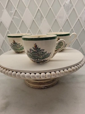 LOT of 3-VINTAGE SPODE CHRISTMAS TREE COFFEE/TEA CUP- 1980s - ENGLAND - Image 1 of 4
