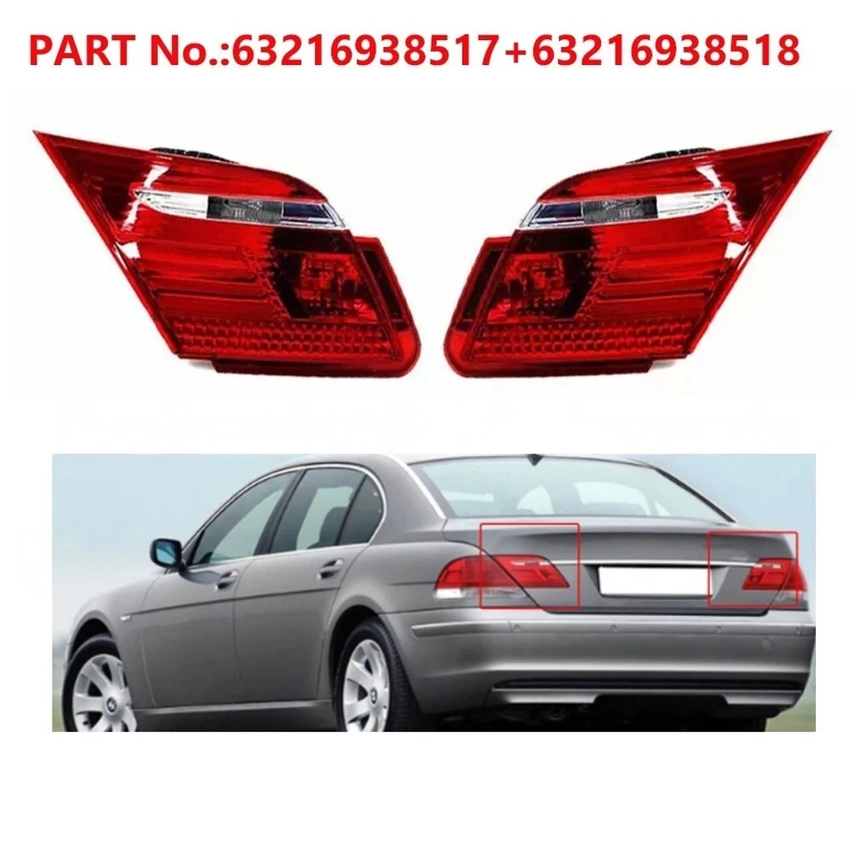 1 пара задних внутренних задних стоп-сигналов для BMW 2005-2008 7 серии E65 E66 745i 750Li - Изображение 1 из 4