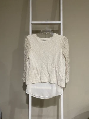 Blusa manga encaje crema Lucky Brand - XS Foto 1 de 4